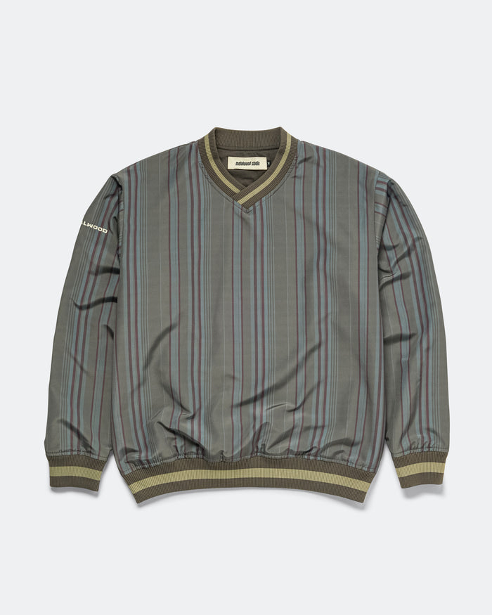 Lined V-Neck Pullover Windbreaker - Multi