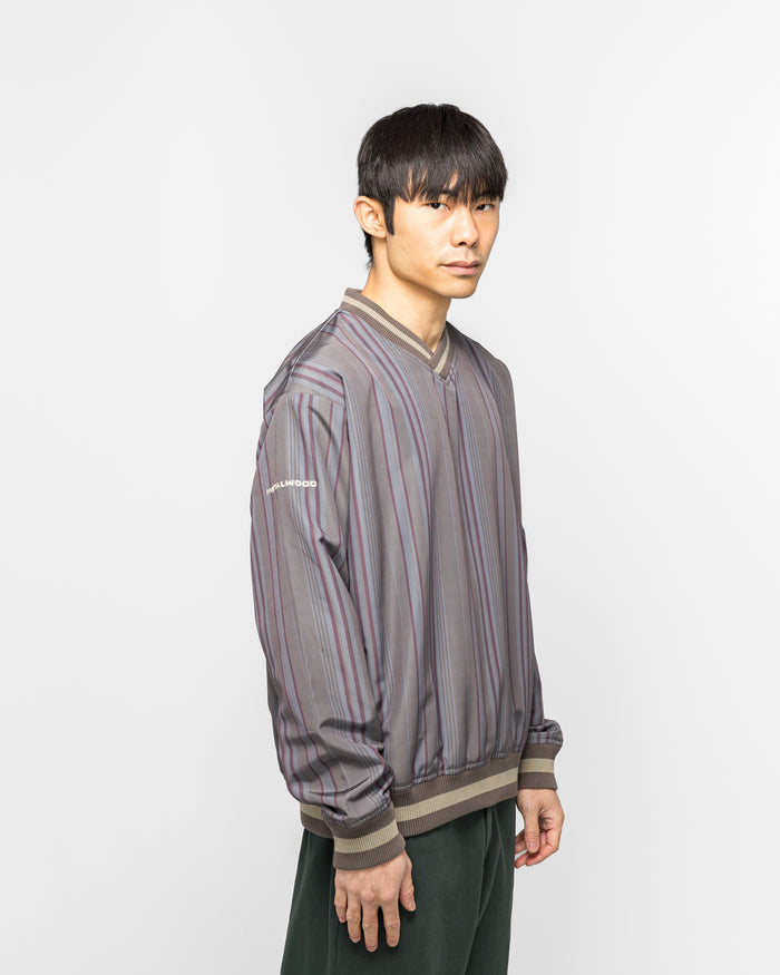 Lined V-Neck Pullover Windbreaker - Multi