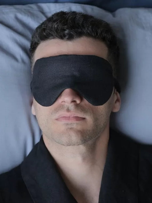 Linen Sleep Mask OLMOA in Black