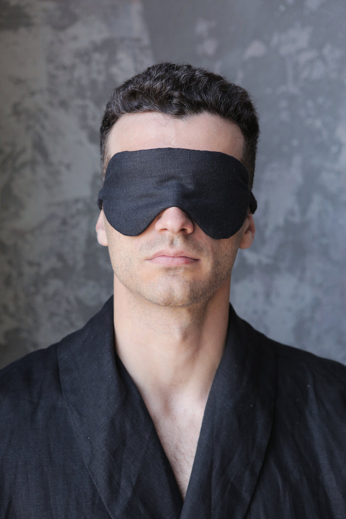 Linen Sleep Mask OLMOA in Black