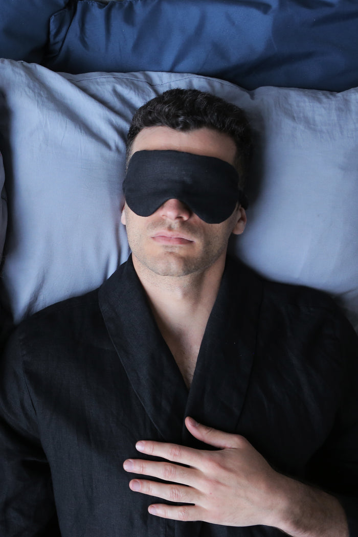 Linen Sleep Mask OLMOA in Black