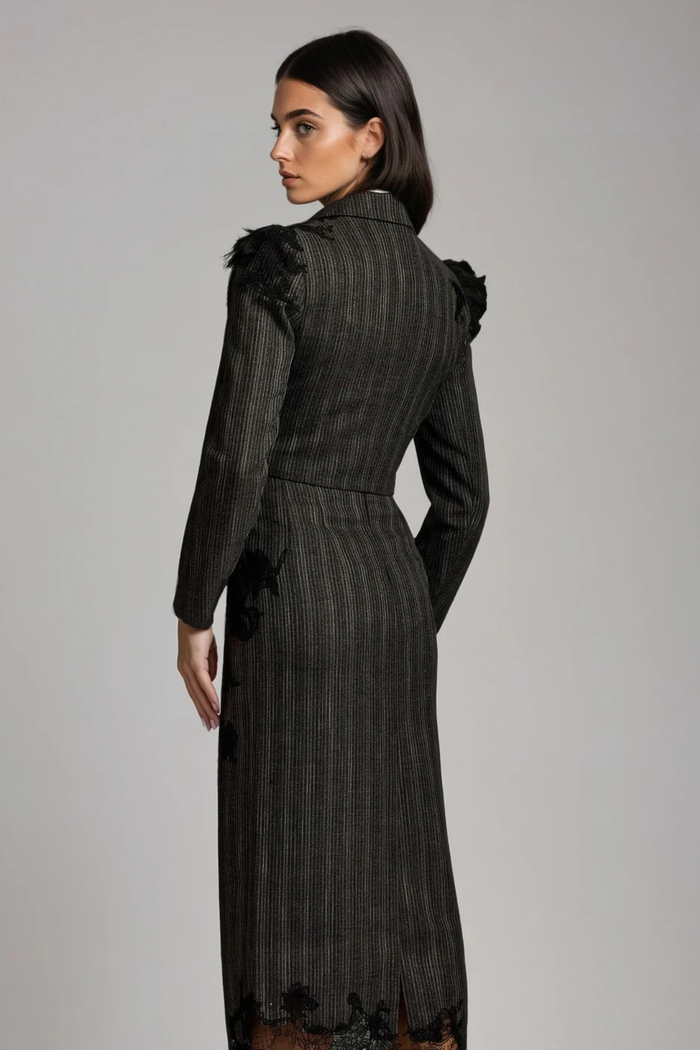 Liselle Lace Stripe Skirt Set