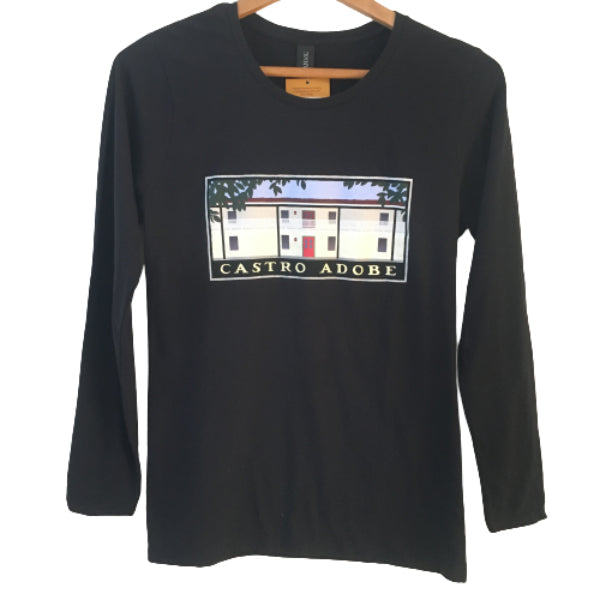 Long Sleeve Castro Adobe Shirt - Black, Fitted Cut (Michael Schwab)