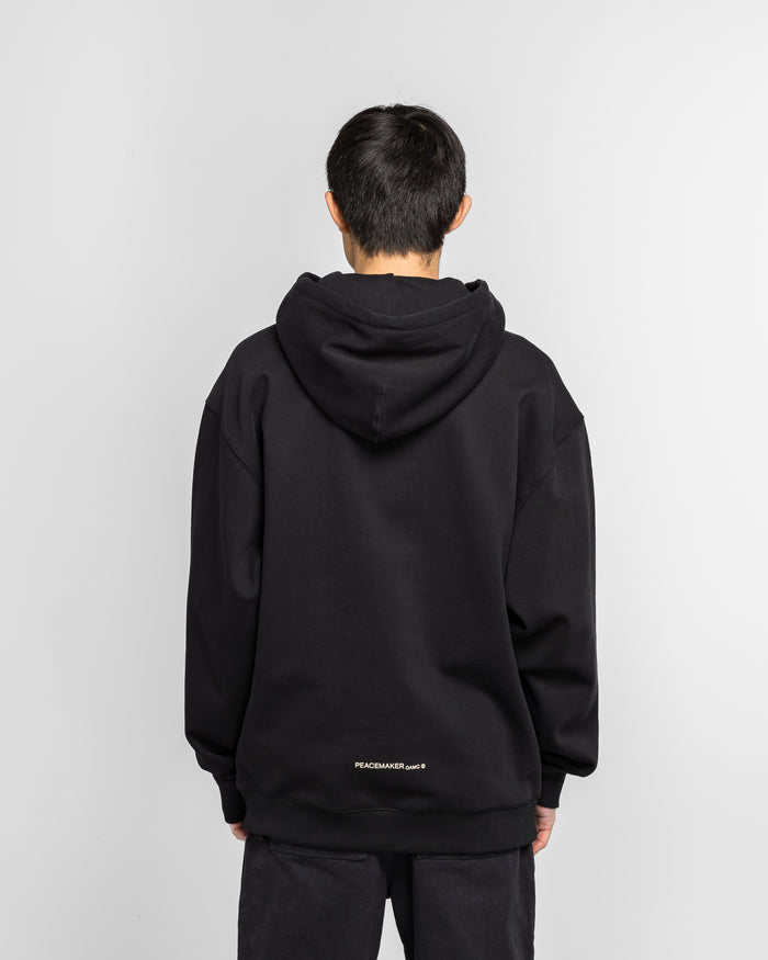 Loose Fit Hoodie Languages Print - Black