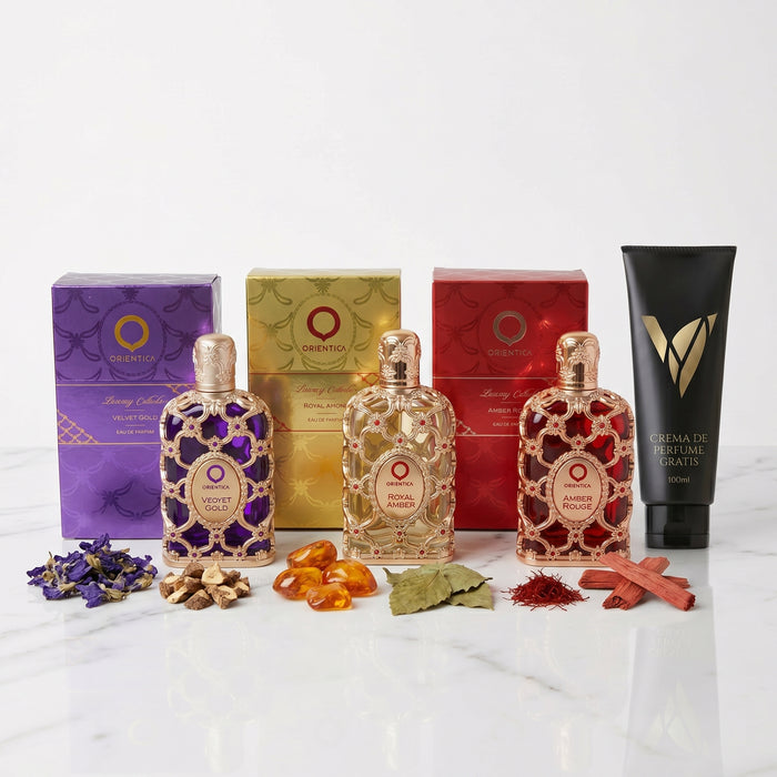 Lujo del Desierto: Amber Rouge + Royal Amber + Velvet Gold Orientica