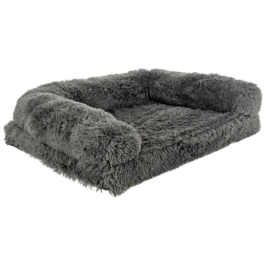 Luxury Orthopaedic Foam Pet Sofa Bed Plush Dog Couch Grey 80cm