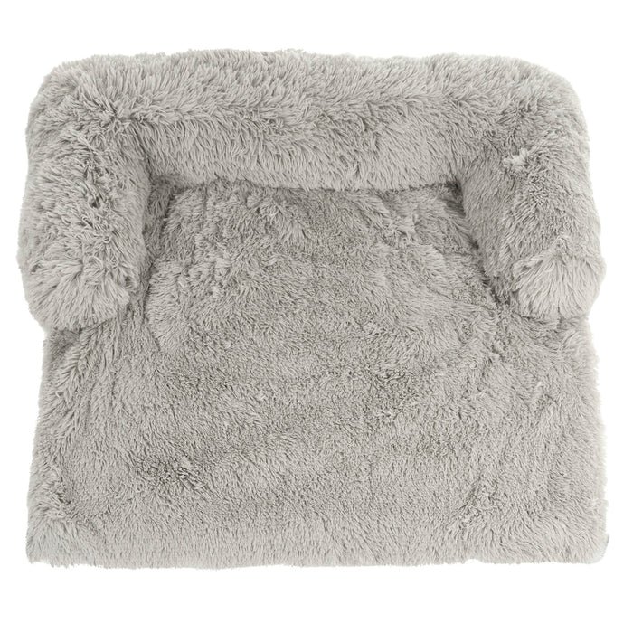 Luxury Pet Bed Couch Plush Cat Dog Sofa Protector Light Grey L