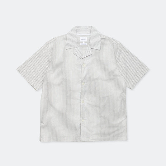 Mads Poplin Stripe SS - Ecru