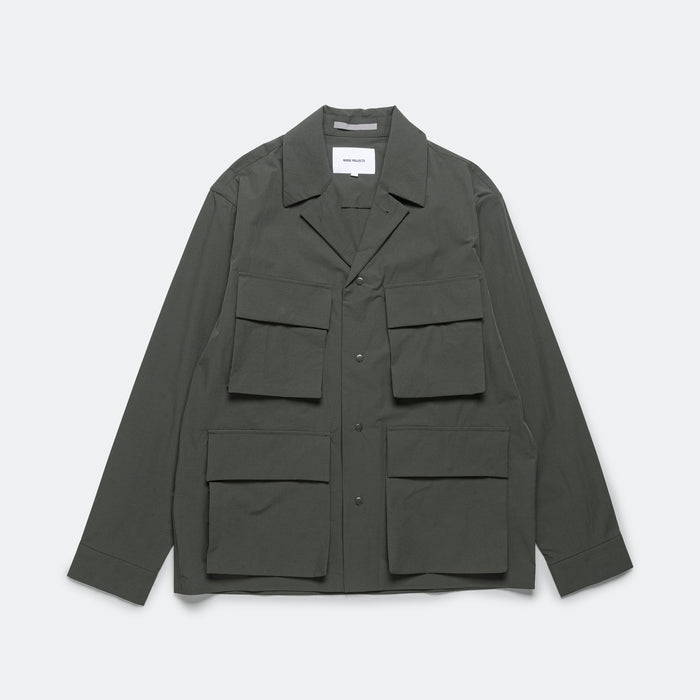 Mads Travel Light Overshirt - Black Olive