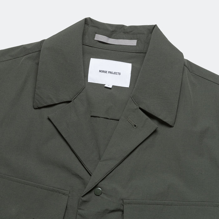 Mads Travel Light Overshirt - Black Olive
