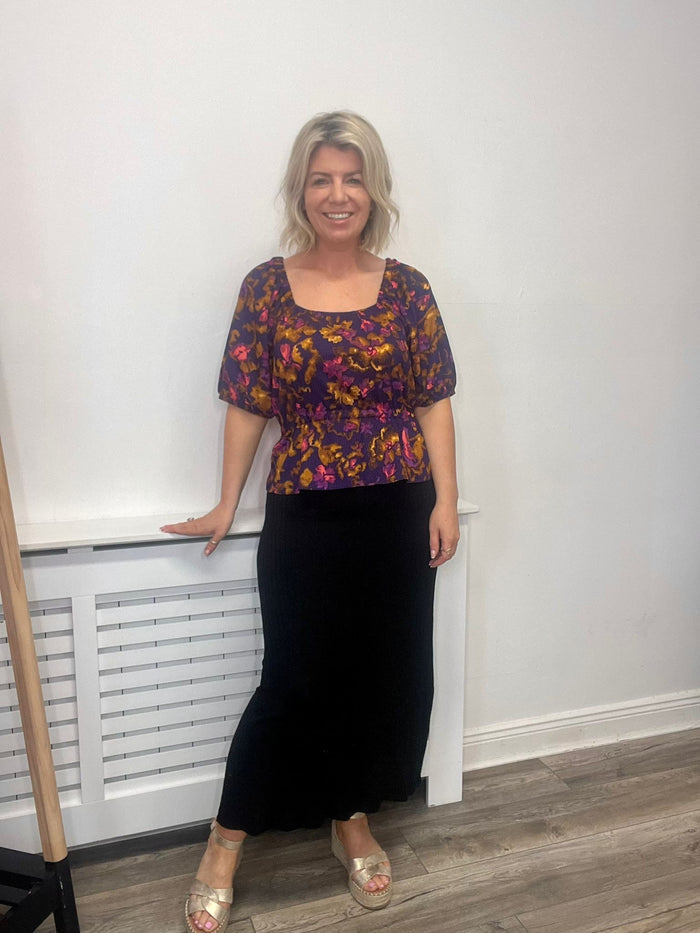 MAISE TOP (PURPLE MULTI FLOWER)