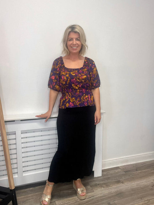 MAISE TOP (PURPLE MULTI FLOWER)