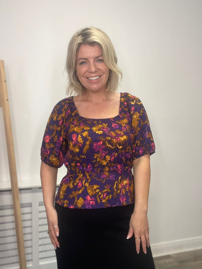 MAISE TOP (PURPLE MULTI FLOWER)