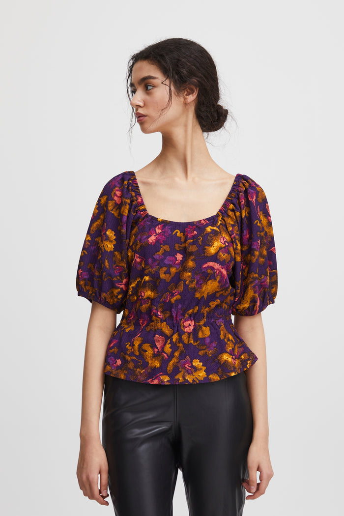 MAISE TOP (PURPLE MULTI FLOWER)