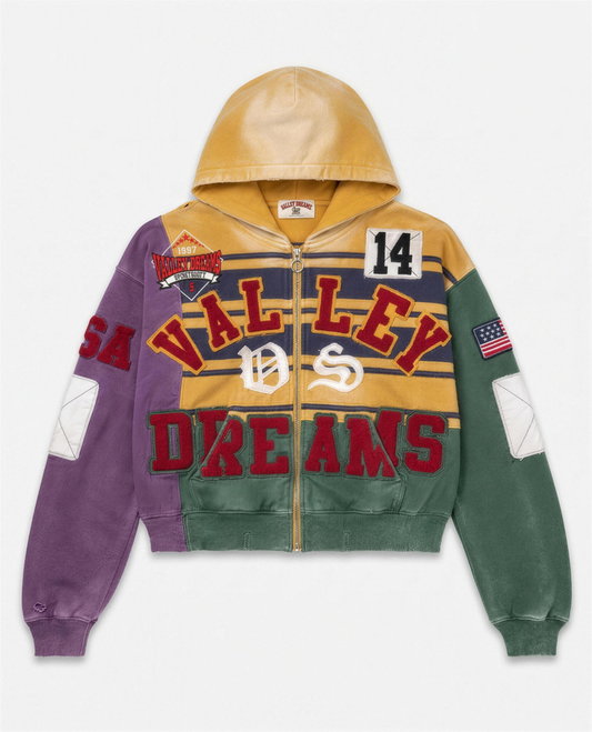 Mardi Gras Collage Zip Up Hoodie