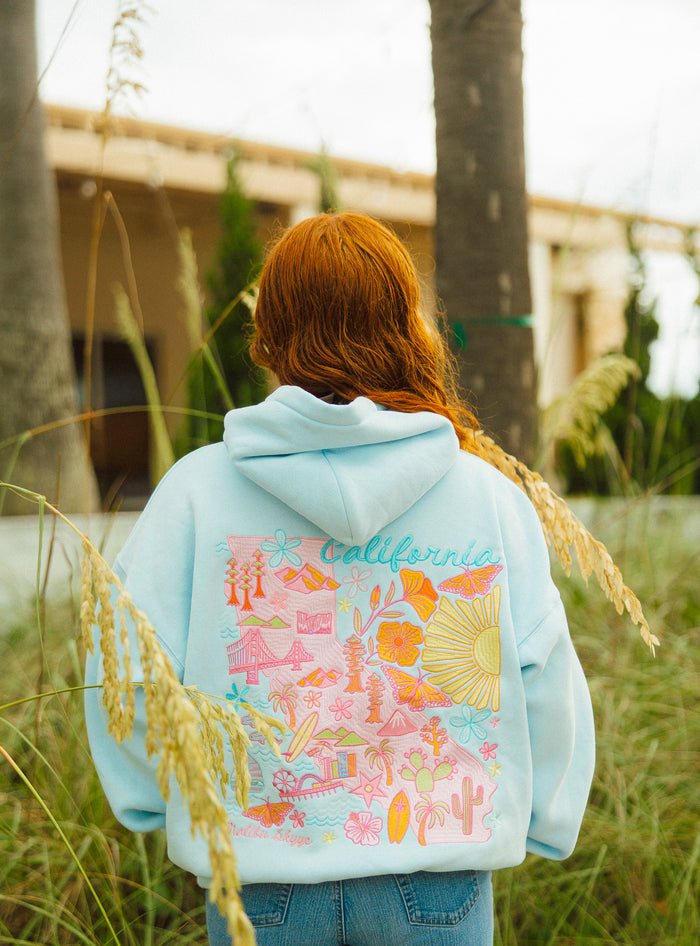 "Meet me in California" Hoodie - Blue