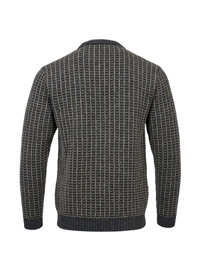 Men's Contrast Textured Stitch Jumper