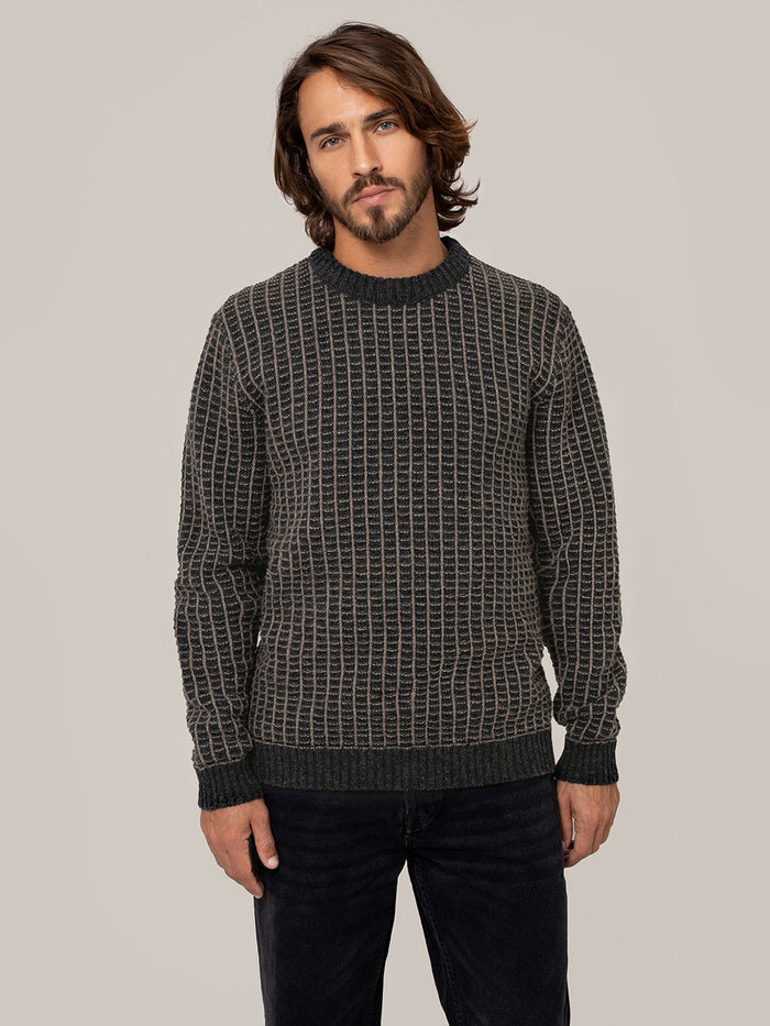 Men's Contrast Textured Stitch Jumper