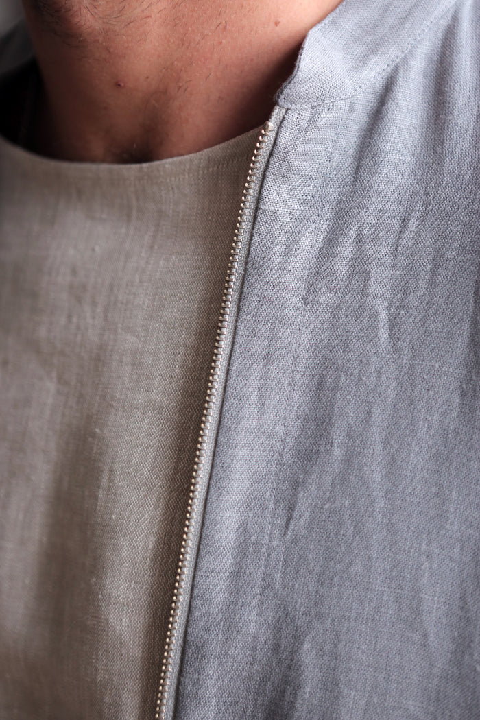 Men’s Linen Bomber MULBERRY in Light grey