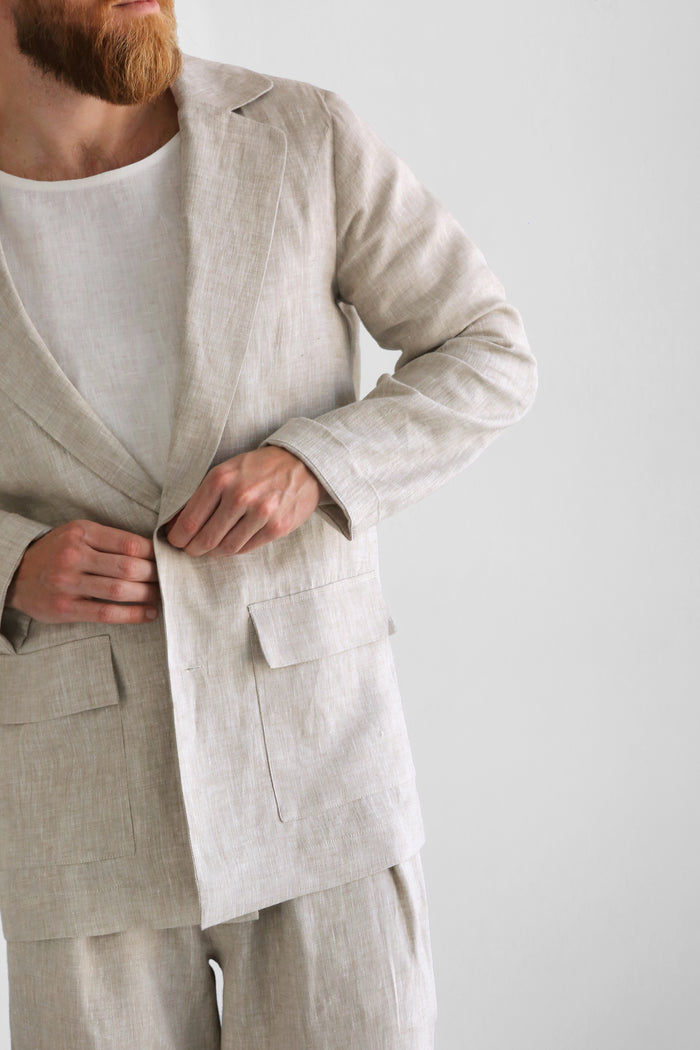 Men’s Linen Jacket LARCH in Beige