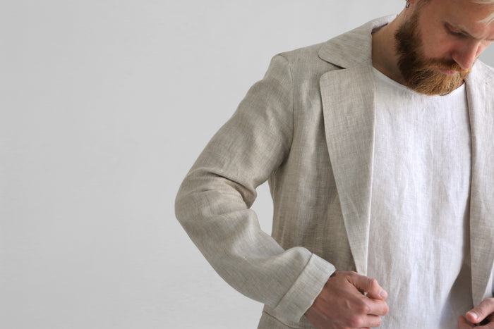 Men’s Linen Jacket LARCH in Beige