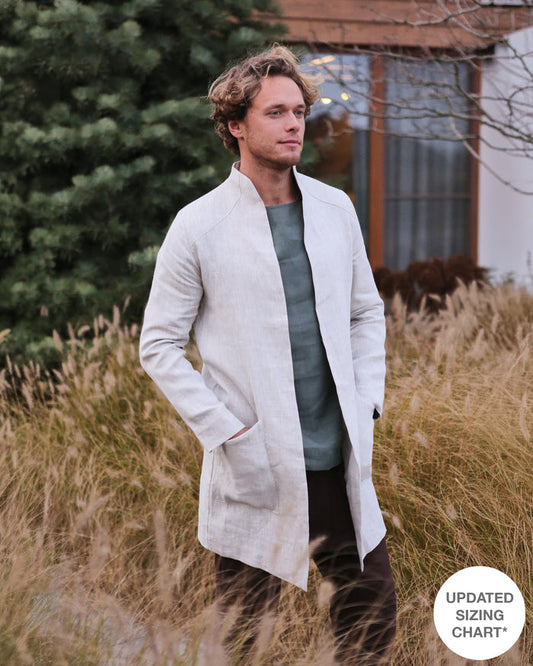 Men’s Linen Trench ALMOND in Beige