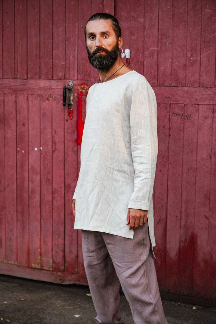 Men’s Linen Tunic MAPLE in Beige