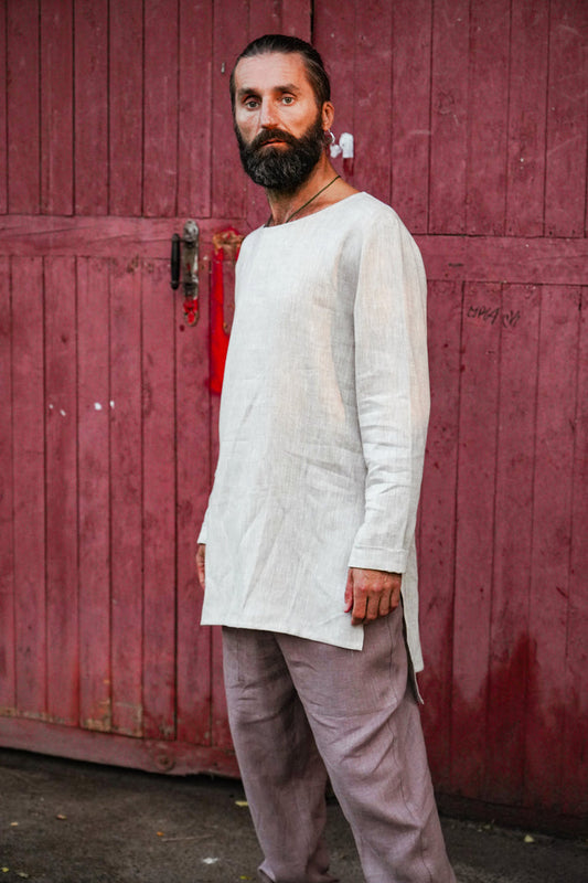 Men’s Linen Tunic MAPLE in Beige