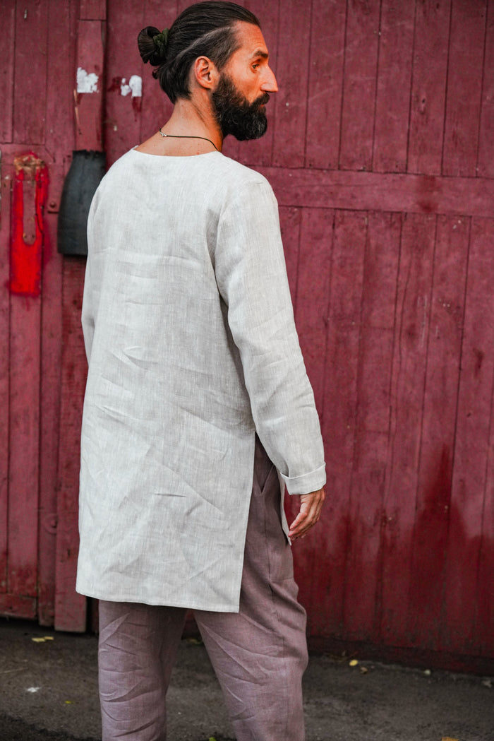 Men’s Linen Tunic MAPLE in Beige