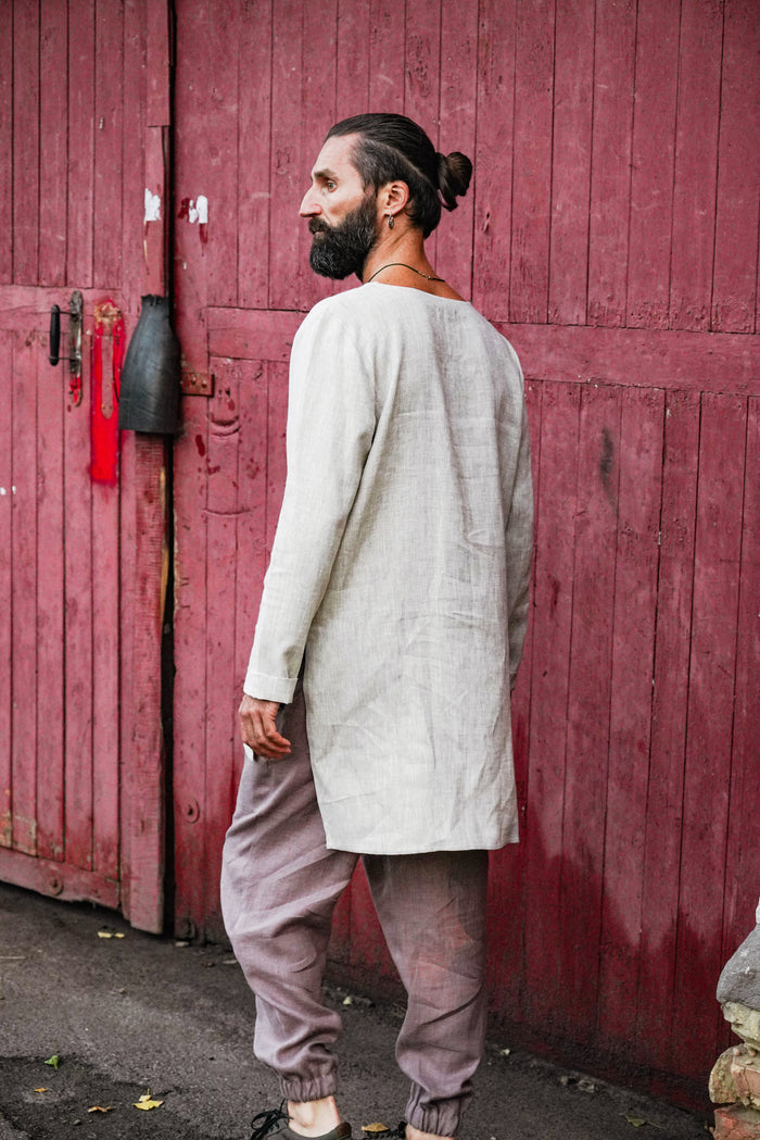 Men’s Linen Tunic MAPLE in Beige