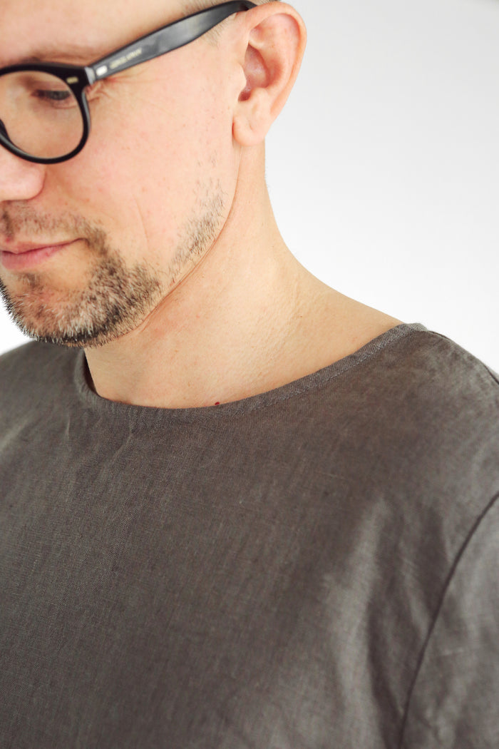 Men’s Linen Tunic MAPLE in Dark grey