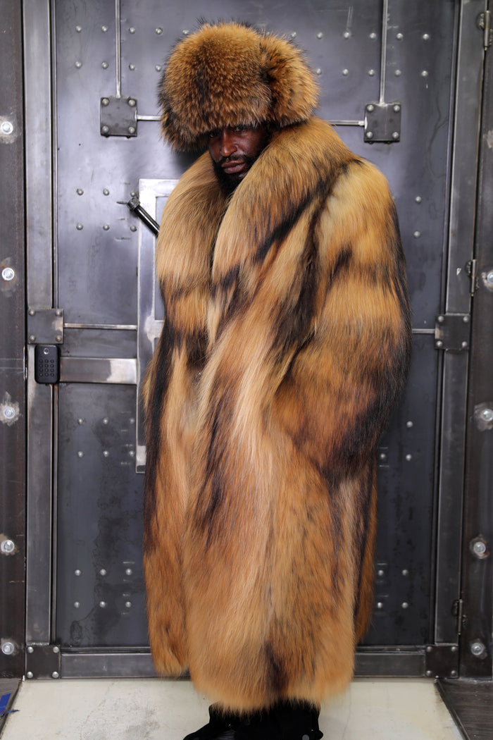 Men's Long-Hair Tanuki Full-Length Coat (Ultra Rare Edition)