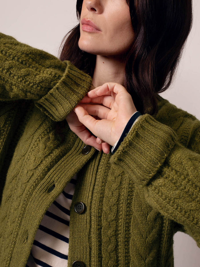 Merino Cable Cardigan
