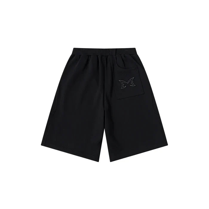 MERTRA Split Panel Shorts Black