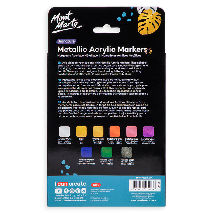 Metallic Acrylic Markers Signature 9pc