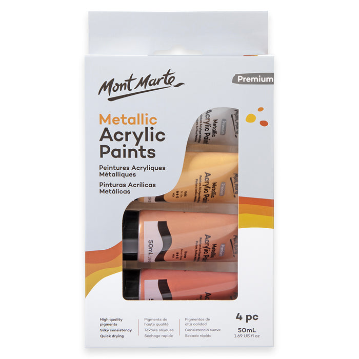 Metallic Acrylic Paint Set 4pc x 50ml