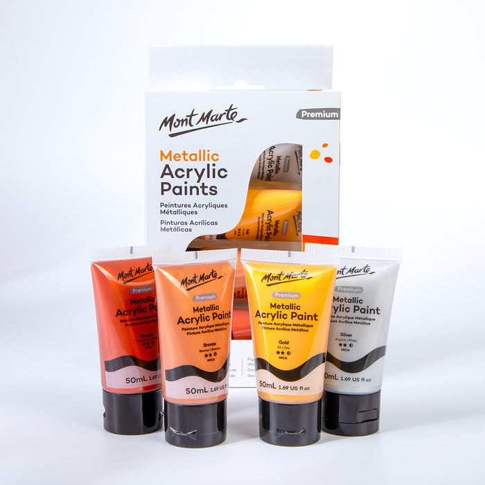 Metallic Acrylic Paint Set 4pc x 50ml