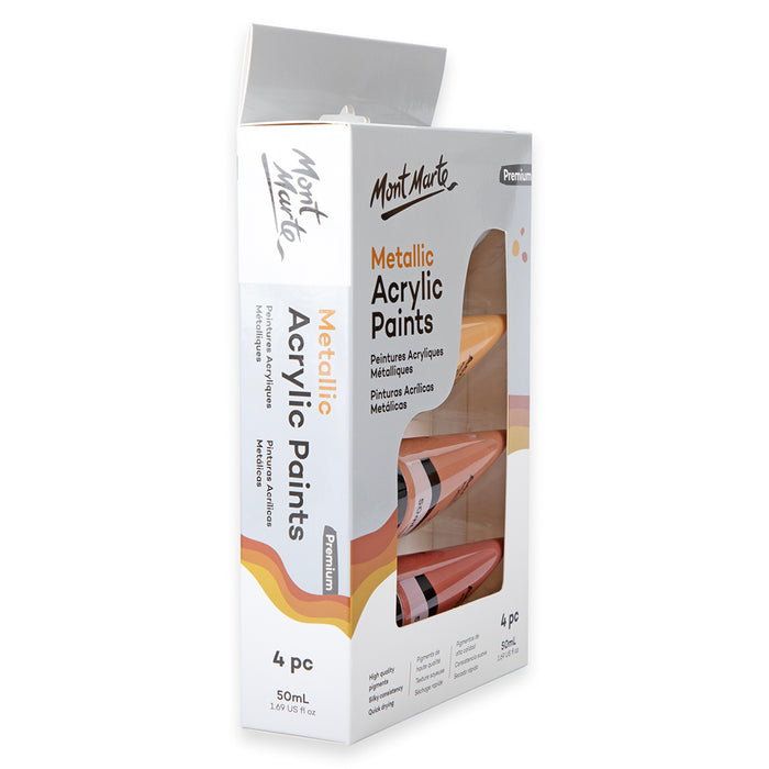 Metallic Acrylic Paint Set 4pc x 50ml