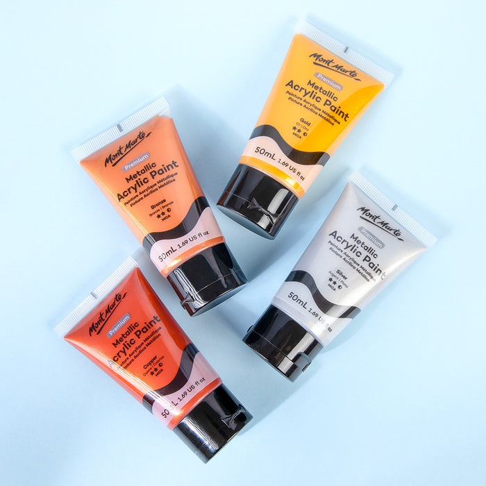 Metallic Acrylic Paint Set 4pc x 50ml