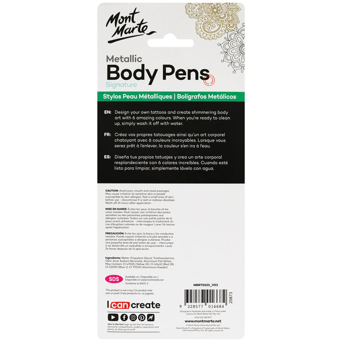 Metallic Body Pens Signature 6pc