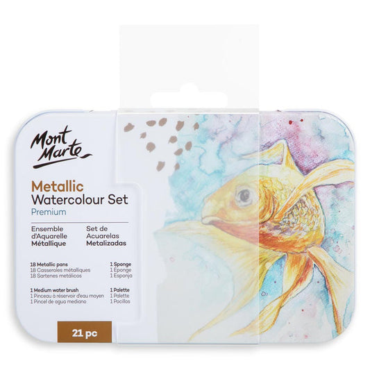 Metallic Watercolour Cake in Tin Premium 21pc