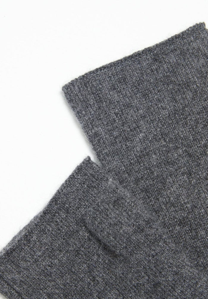 Mitaines en cachemire gris anthracite