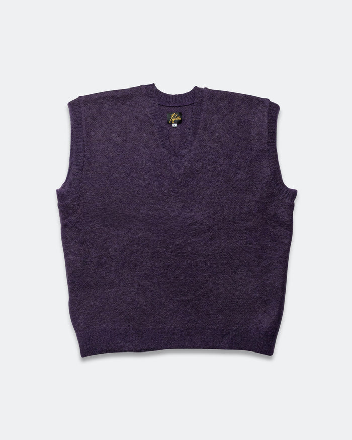 Mohair Knit Vest - Purple Solid