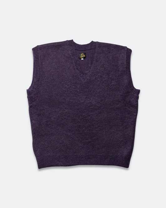 Mohair Knit Vest - Purple Solid