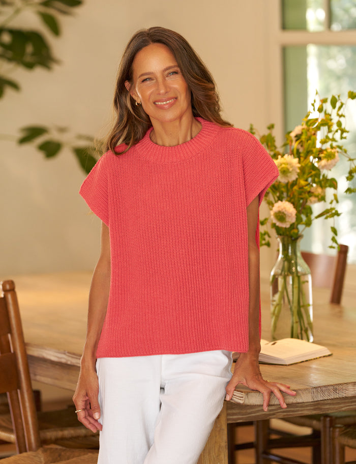 MONTECITO VEST Lobster, Pure Italian Cotton