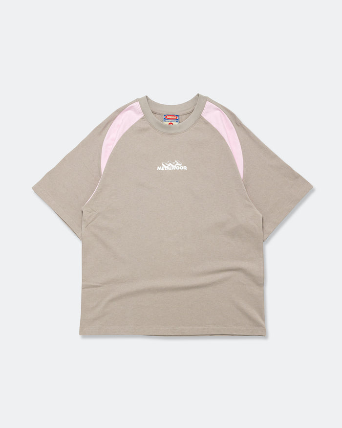 Mountaineer Raglan T-Shirt - Grey/Pink