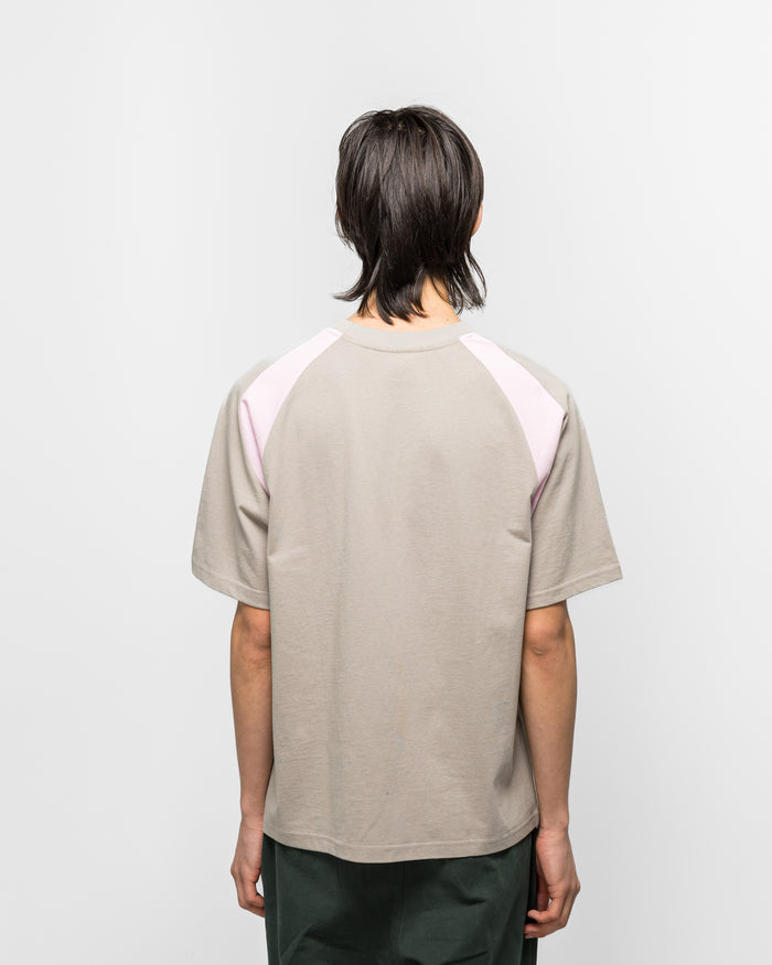 Mountaineer Raglan T-Shirt - Grey/Pink