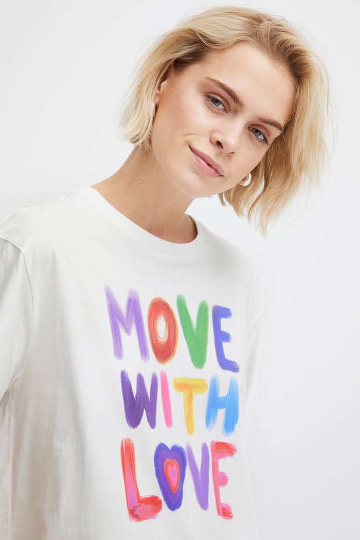 MOVE WITH LOVE T-SHIRT (CLOUD DANCER)