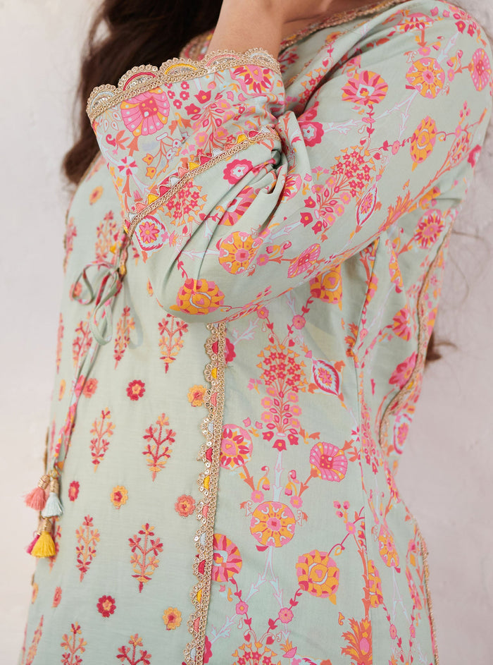 Mulmul Supima Cotton Harper Green Kurta