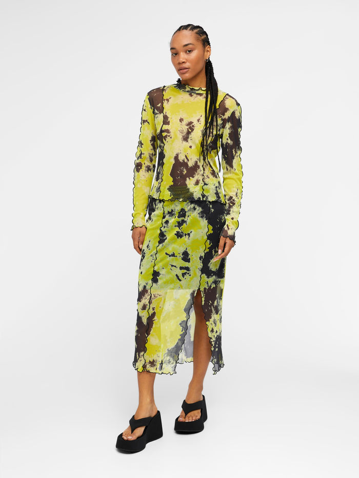 NEPA LONG MESH SKIRT (BLACK/GREEN)